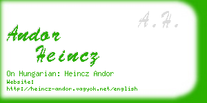 andor heincz business card